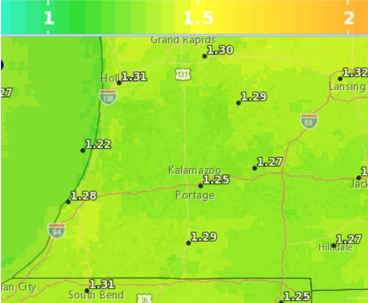 Weekly forecast of reference crop evapotranspiration rates